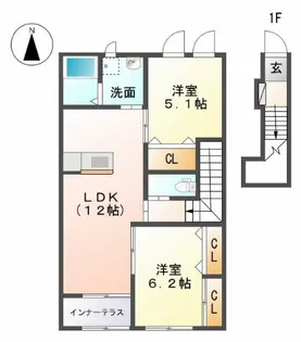 ルミナス川島田【2階】の間取り