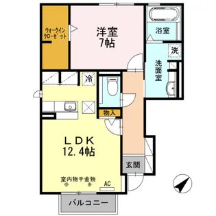 1LDKの間取り画像