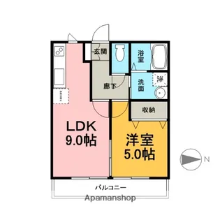 1LDKの間取り画像