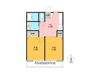 ウェルサイド弥生【1階】の間取り