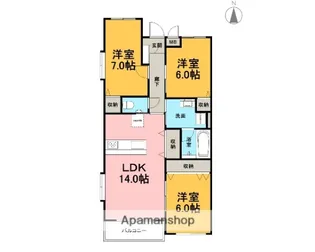 レアールソフィアA【3階】の間取り