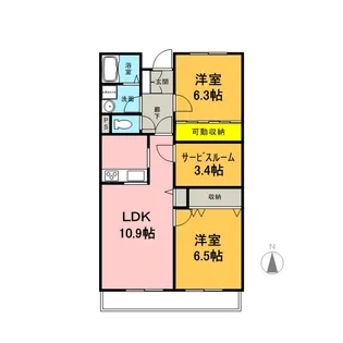 ソレイユM【3階】の間取り