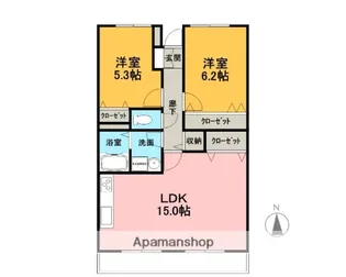 ベルティール沼北【1階】の間取り
