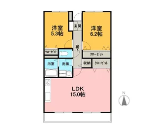 アウローラ上香貫【3階】の間取り