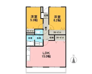 ソレアードK【4階】の間取り