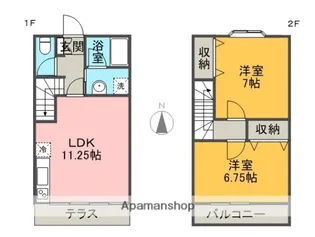ガーデンスクエア香貫B【1階】の間取り