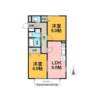 サンビレッジ弥生の森C【1階】の間取り