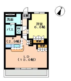 ツインヒルズ壱番館【1階】の間取り