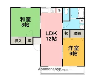 ハイム鳥谷【2階】の間取り