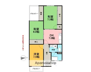 長沢マンション【1-B号室】の間取り