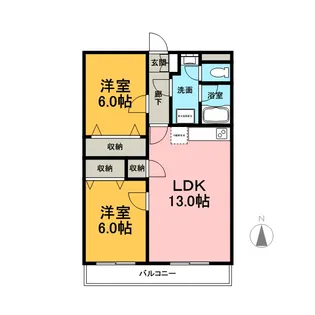 メゾンデンベイΑ【201号室】の間取り