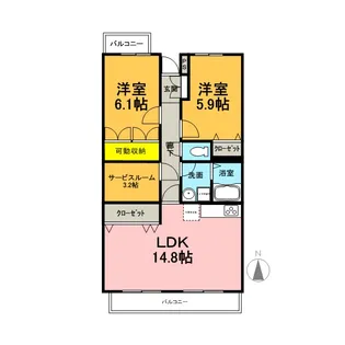フォレスタヴィアーレ【2階】の間取り