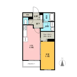 グランセードル【4階】の間取り