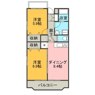 コンフォート荻素【1階】の間取り