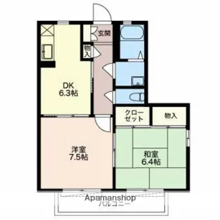 2DKの間取り画像