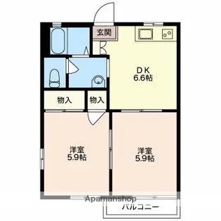 ハイツナガツカ【2階】の間取り