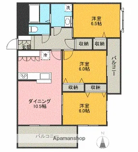 レアールマンションラピス【1階】の間取り