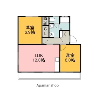 コトー萩【302号室】の間取り
