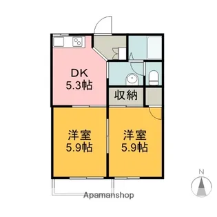 リバーサイドSHIMOYAMA【2階】の間取り