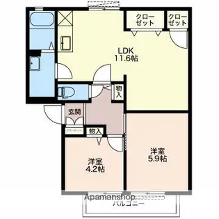 ディアス門池【B201号室】の間取り