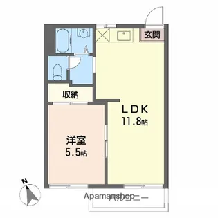 タウニイタカダ【A102号室】の間取り