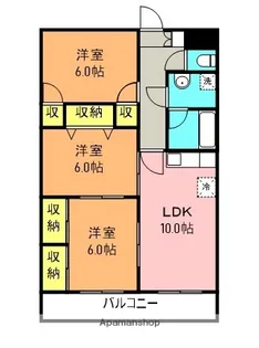 瀧マンションF棟【302号室】の間取り