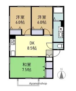 コーポ勝又Ⅱ【2階】の間取り