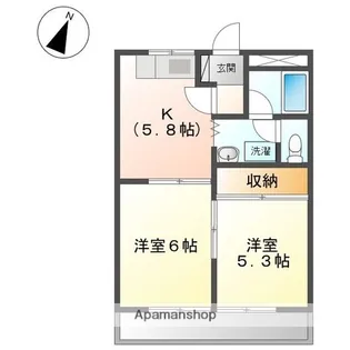 グリーンフィールド【201号室】の間取り
