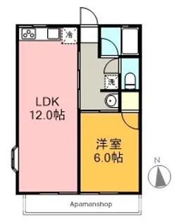 シティハイム白砂【1階】の間取り