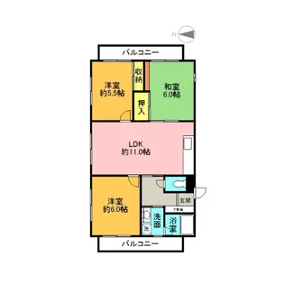 パミール香貫【4階】の間取り
