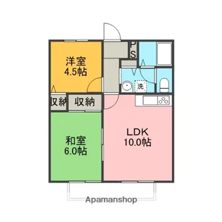 たらの木ハイツ【2階】の間取り