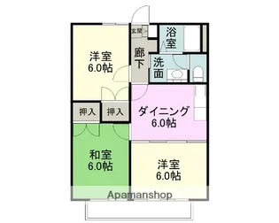 コーポ勝又Ⅰ【1階】の間取り