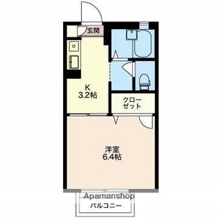 ソレイユ江原【1階】の間取り