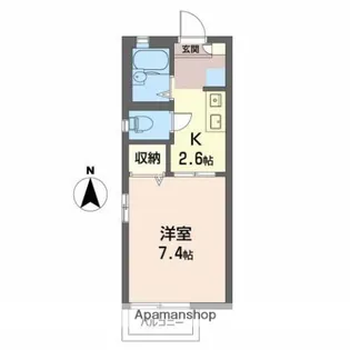 ハウスウッドベルB【1階】の間取り