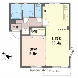 フレグランス道添C【1階】の間取り