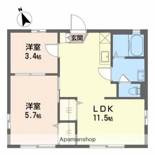 ルミエールタムラB【1階】の間取り