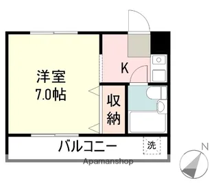 ブルール文教【102号室】の間取り
