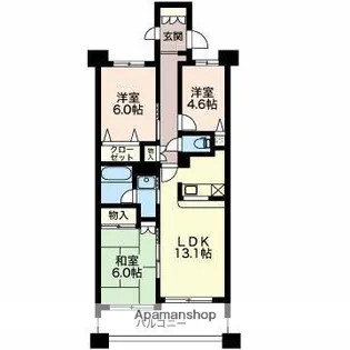 ベルクリア【6階】の間取り