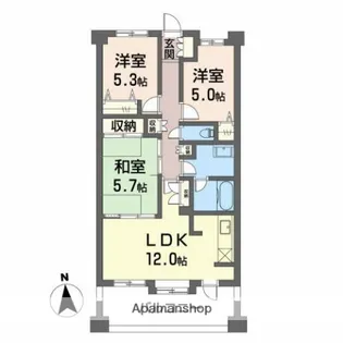 ベルクリア【6階】の間取り