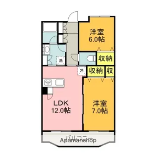 ヴィブレキュートモア【2階】の間取り