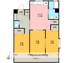 ロイヤルプラザ飯塚【4階】の間取り