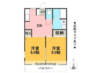メゾンTAKAMURA B棟【2階】の間取り