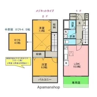 ヨーロピアンシャレー三島 A&B【1階】の間取り
