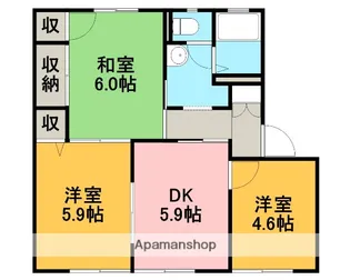 ファミールA・B・C【1階】の間取り