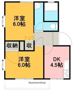 磯部ハイツD棟【1階】の間取り