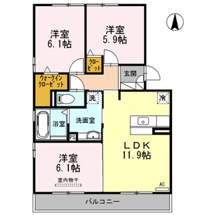 ソレイユY・Ⅱ【2階】の間取り
