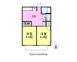シティハイムさつき B棟【202号室】の間取り