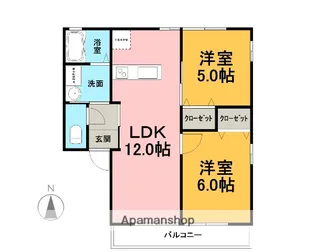 レトアRAINBOW B【2階】の間取り