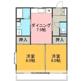 ロイヤルパレス徳倉【2階】の間取り