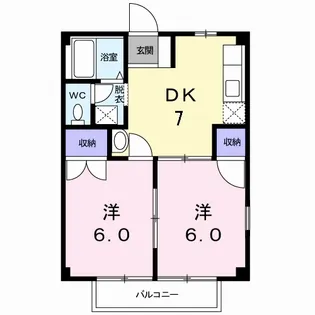 ニューシティ原里【1階】の間取り